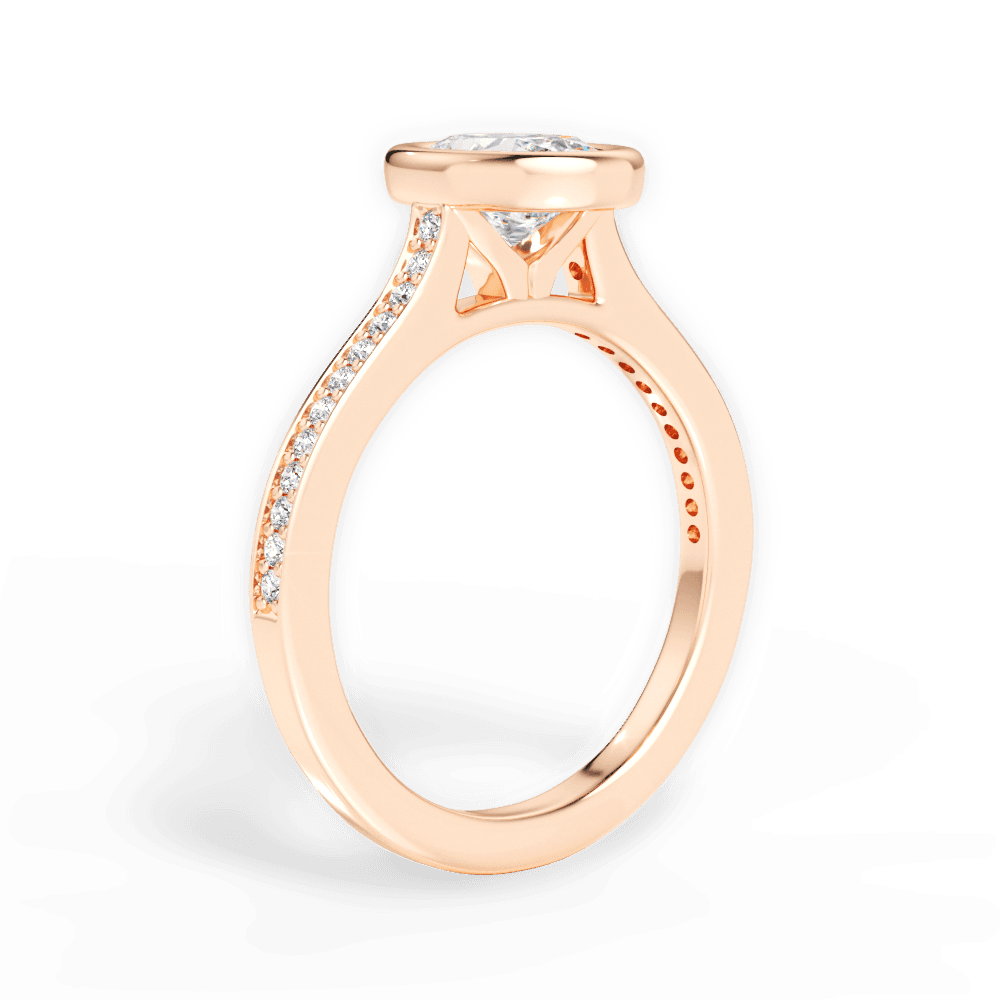 Deanna Oval Cut Lab Grown Diamond 18Kt Rose Gold Engagement Ring - View 2