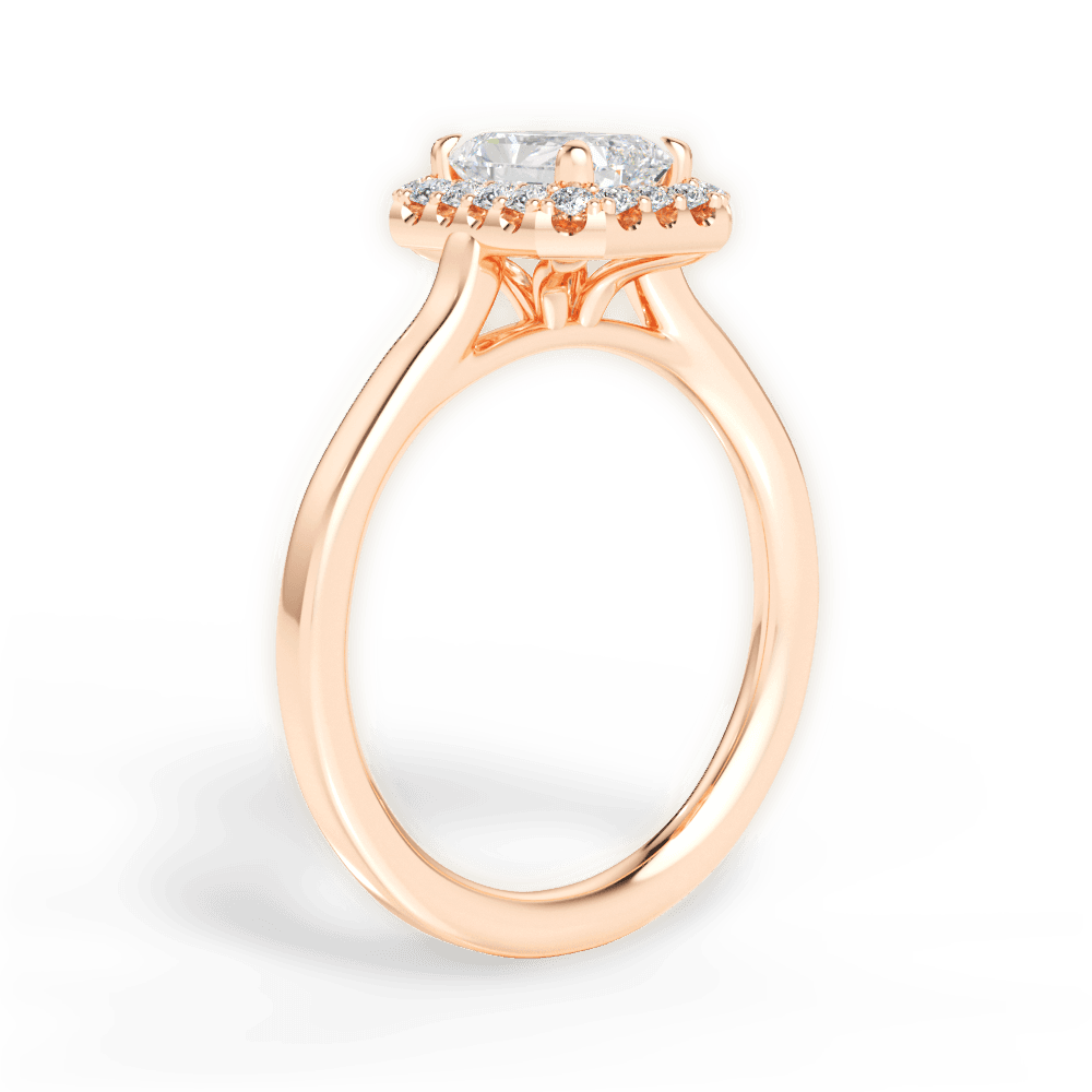 Fiona Radiant Cut Lab Grown Diamond 18Kt Rose Gold Engagement Ring - View 4