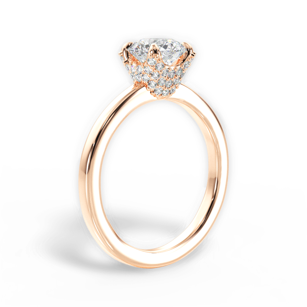 Gemma Round Cut Lab Grown Diamond 18Kt Rose Gold Engagement Ring - View 2