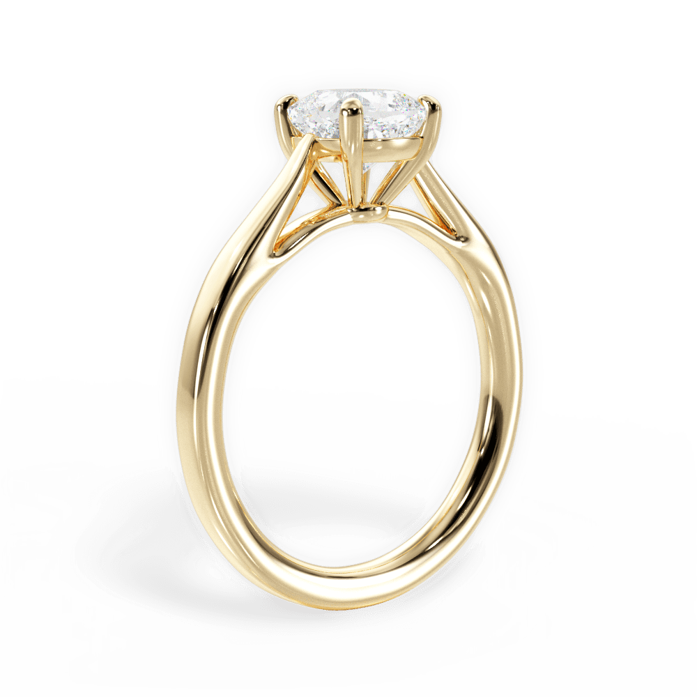 Angie Cushion Cut Lab Grown Diamond 18Kt Yellow Gold Engagement Ring - View 2