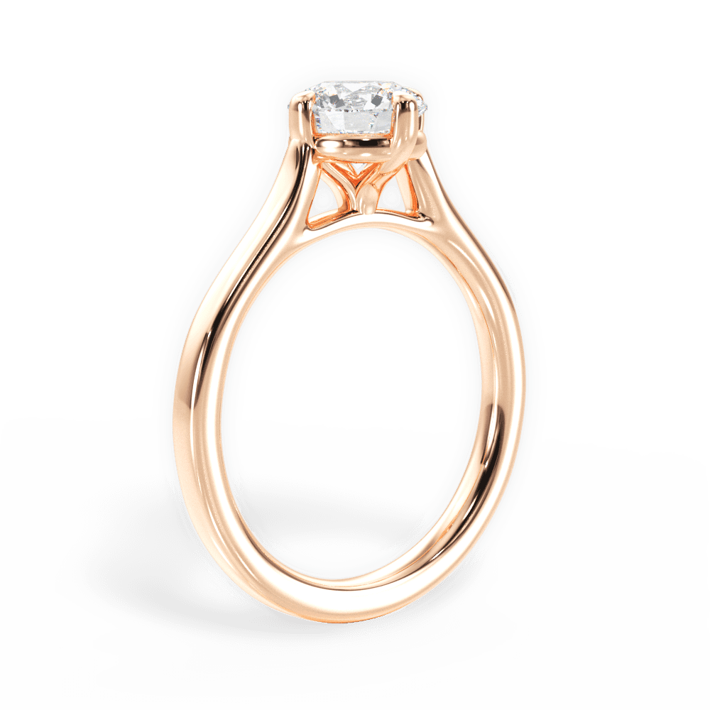 Bernadette Round Cut Lab Grown Diamond 18Kt Rose Gold Engagement Ring - View 3
