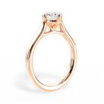 Bernadette Round Cut Lab Grown Diamond 18Kt Rose Gold Engagement Ring - View 3
