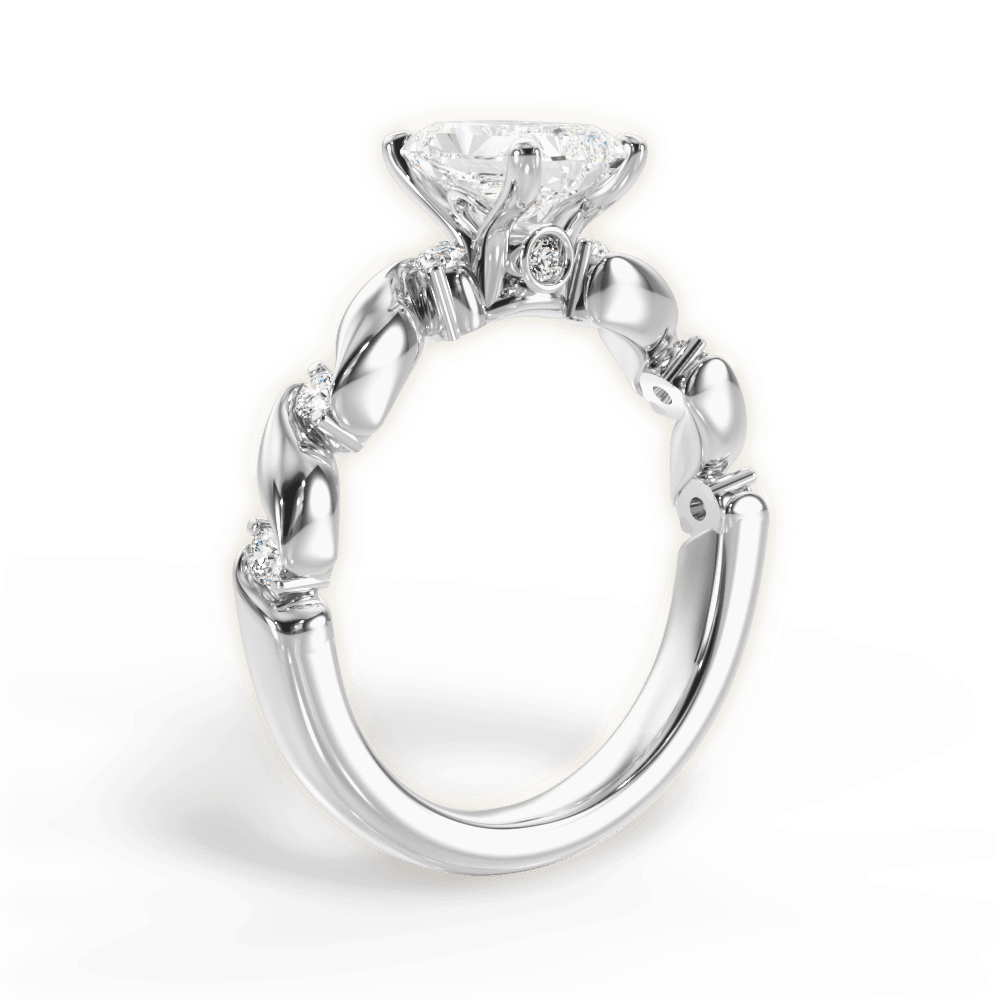 Emma Radiant Cut Lab Grown Diamond 18Kt White Gold Engagement Ring - View 3
