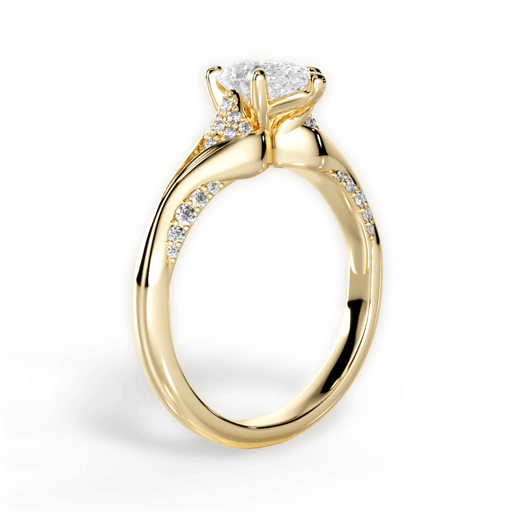 Isabel Pear Cut Lab Grown Diamond 18Kt Yellow Gold Engagement Ring - View 2