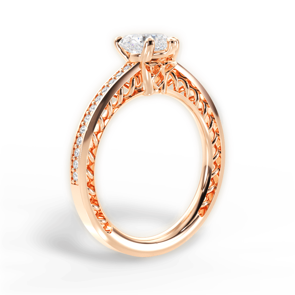 Donna Heart Cut Lab Grown Diamond 18Kt Rose Gold Engagement Ring - View 2