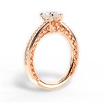 Donna Heart Cut Lab Grown Diamond 18Kt Rose Gold Engagement Ring - View 2
