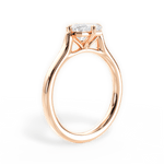 Bernadette Emerald Cut Lab Grown Diamond 18Kt Rose Gold Engagement Ring - View 3