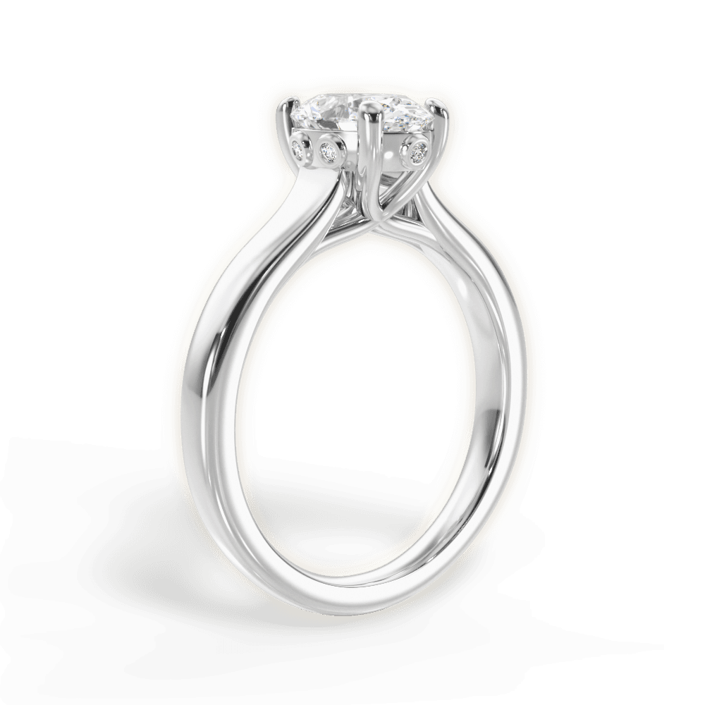 Carol Oval Cut Lab Grown Diamond 14Kt White Gold Engagement Ring - View 3