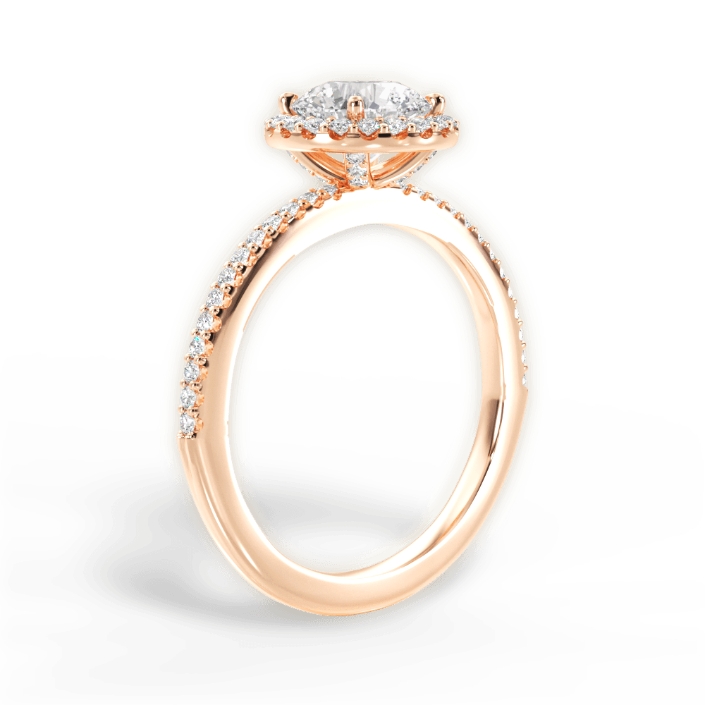 Joanne Round Cut Lab Grown Diamond 18Kt Rose Gold Engagement Ring - View 2