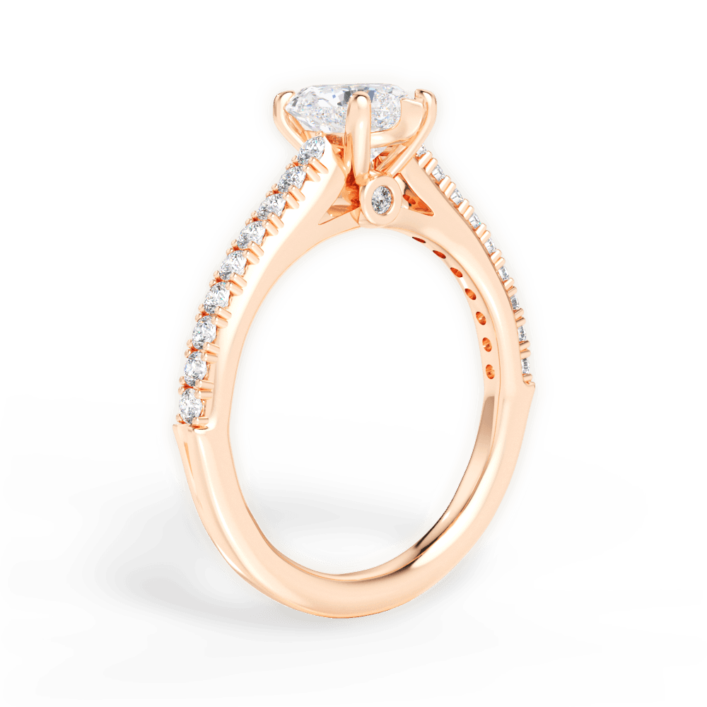Frances Heart Cut Lab Grown Diamond 18Kt Rose Gold Engagement Ring - View 3