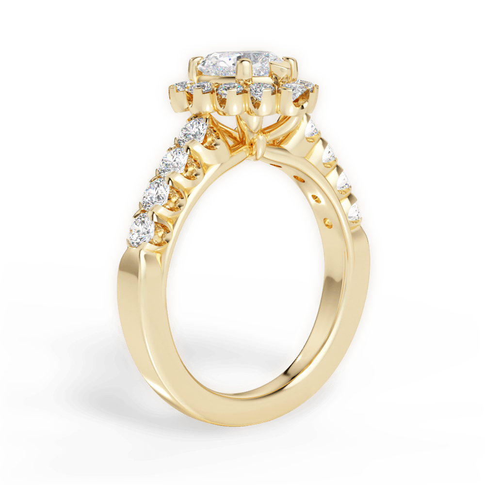 Lacey Heart Cut Lab Grown Diamond 18Kt Yellow Gold Engagement Ring - View 2