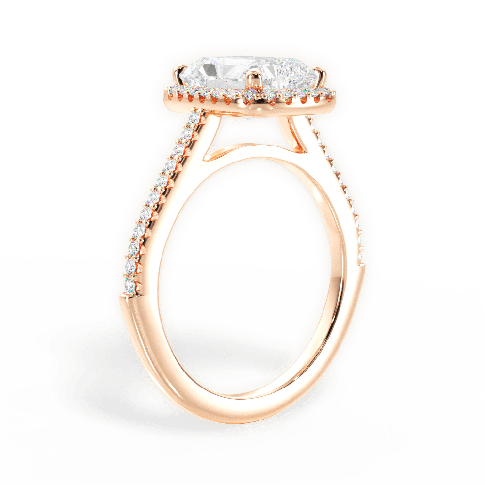 Jeanne Radiant Cut Lab Grown Diamond 18Kt Rose Gold Engagement Ring - View 4