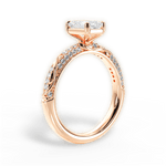 Gloria Emerald Cut Lab Grown Diamond 18Kt Rose Gold Engagement Ring - View 2