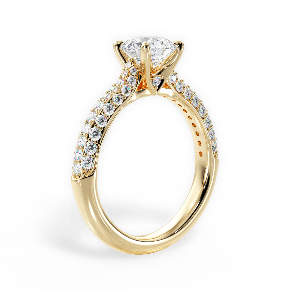 Kira Round Cut Lab Grown Diamond 18Kt Yellow Gold Engagement Ring - View 2