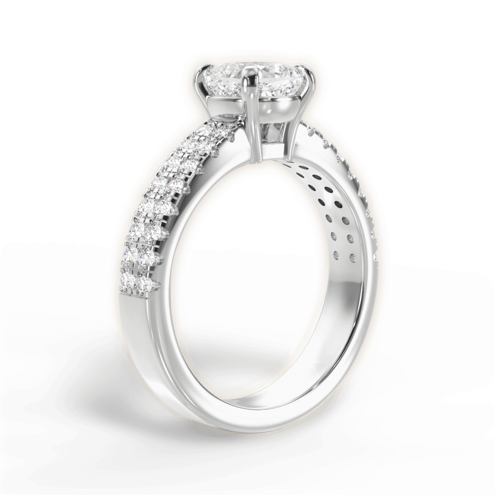 Kayla Cushion Cut Lab Grown Diamond 14Kt White Gold Engagement Ring - View 2