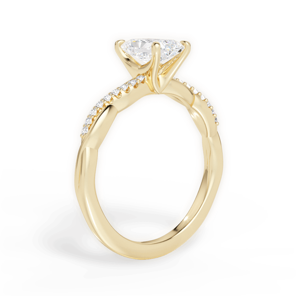 Charlotte Radiant Cut Lab Grown Diamond 18Kt Yellow Gold Engagement Ring - View 2