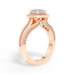 Lillian Asscher Cut Lab Grown Diamond 18Kt Rose Gold Engagement Ring - View 4