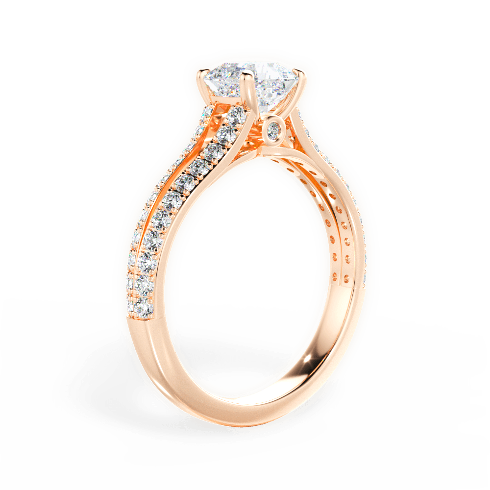 Kendra Asscher Cut Lab Grown Diamond 18Kt Rose Gold Engagement Ring - View 2