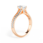 Kendra Asscher Cut Lab Grown Diamond 18Kt Rose Gold Engagement Ring - View 2