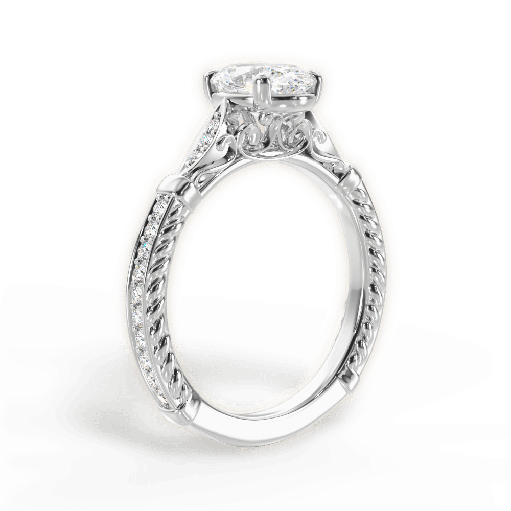 Gabriela Oval Cut Lab Grown Diamond Platinum Engagement Ring - View 4