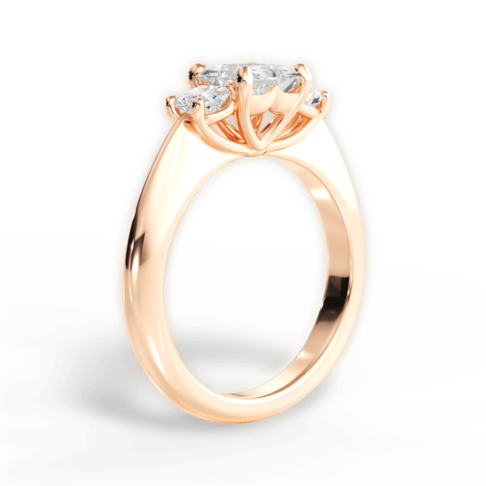 Dorothy Princess Cut Lab Grown Diamond 18Kt Rose Gold Engagement Ring - View 2