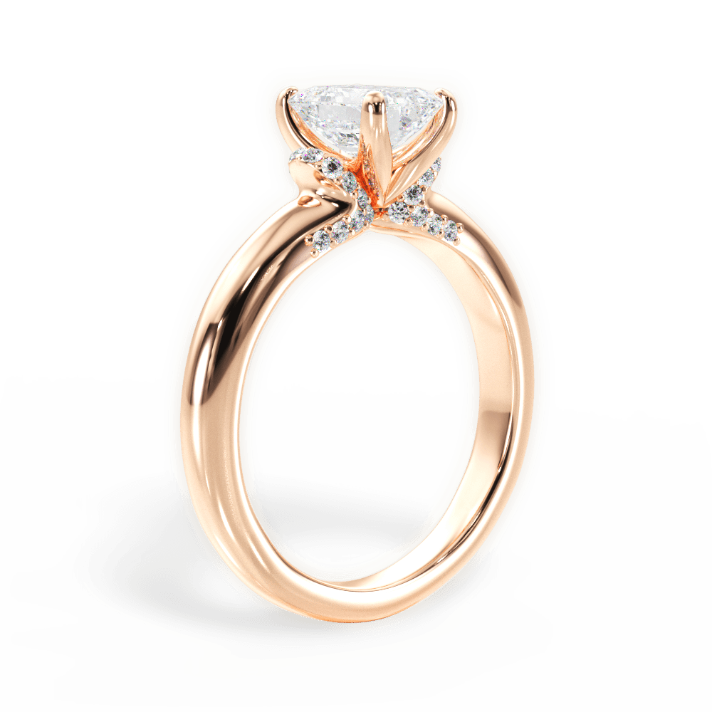 Florence Emerald Cut Lab Grown Diamond 18Kt Rose Gold Engagement Ring - View 2