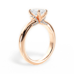 Florence Emerald Cut Lab Grown Diamond 18Kt Rose Gold Engagement Ring - View 2