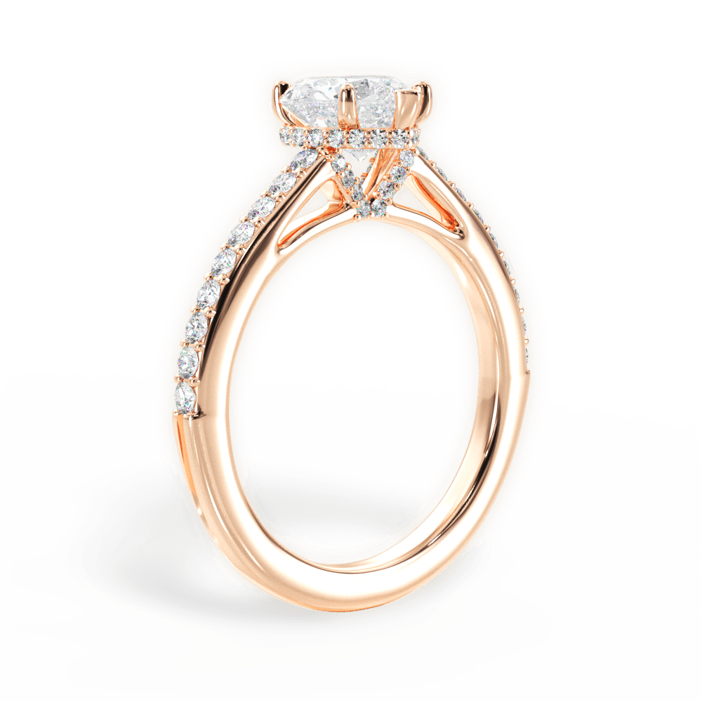 Joan Heart Cut Lab Grown Diamond 18Kt Rose Gold Engagement Ring - View 2