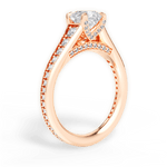 Leslie Asscher Cut Lab Grown Diamond 18Kt Rose Gold Engagement Ring - View 4