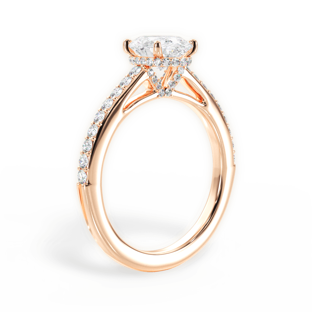 Joan Oval Cut Lab Grown Diamond 18Kt Rose Gold Engagement Ring - View 3