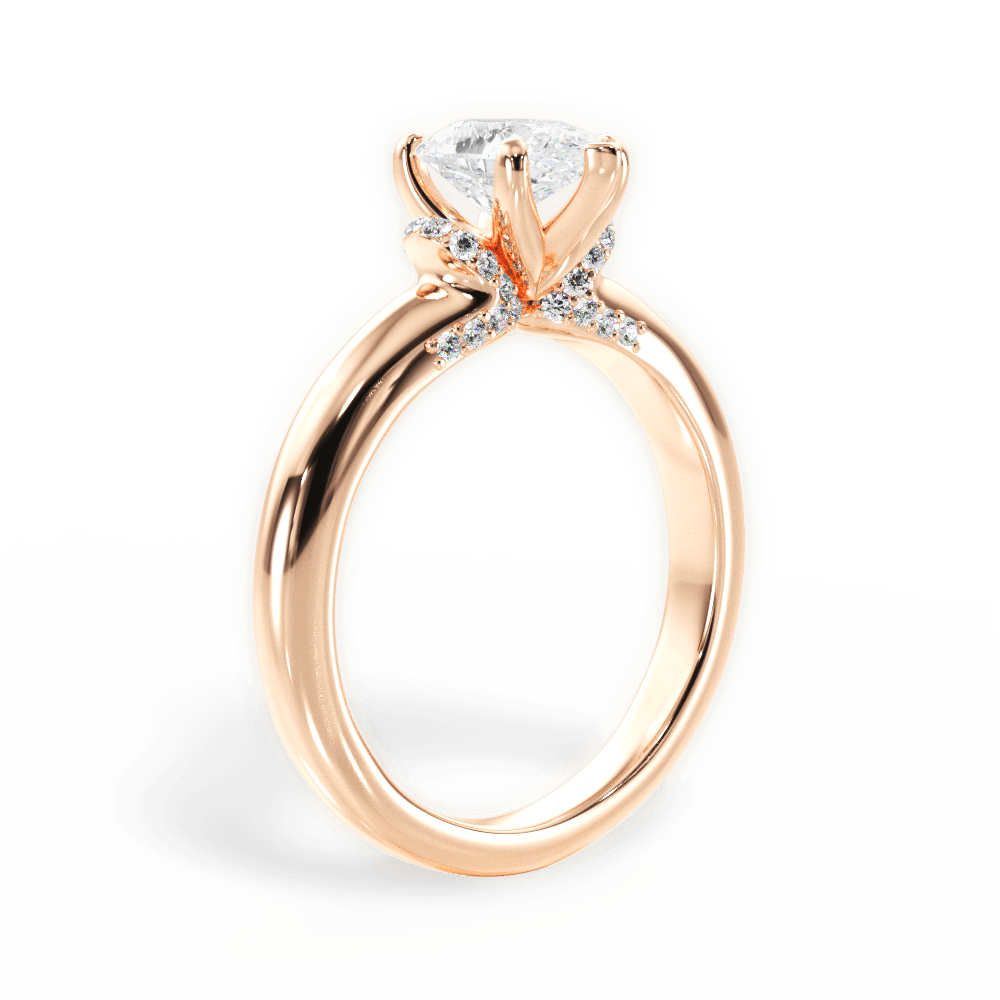 Florence Pear Cut Lab Grown Diamond 18Kt Rose Gold Engagement Ring - View 4
