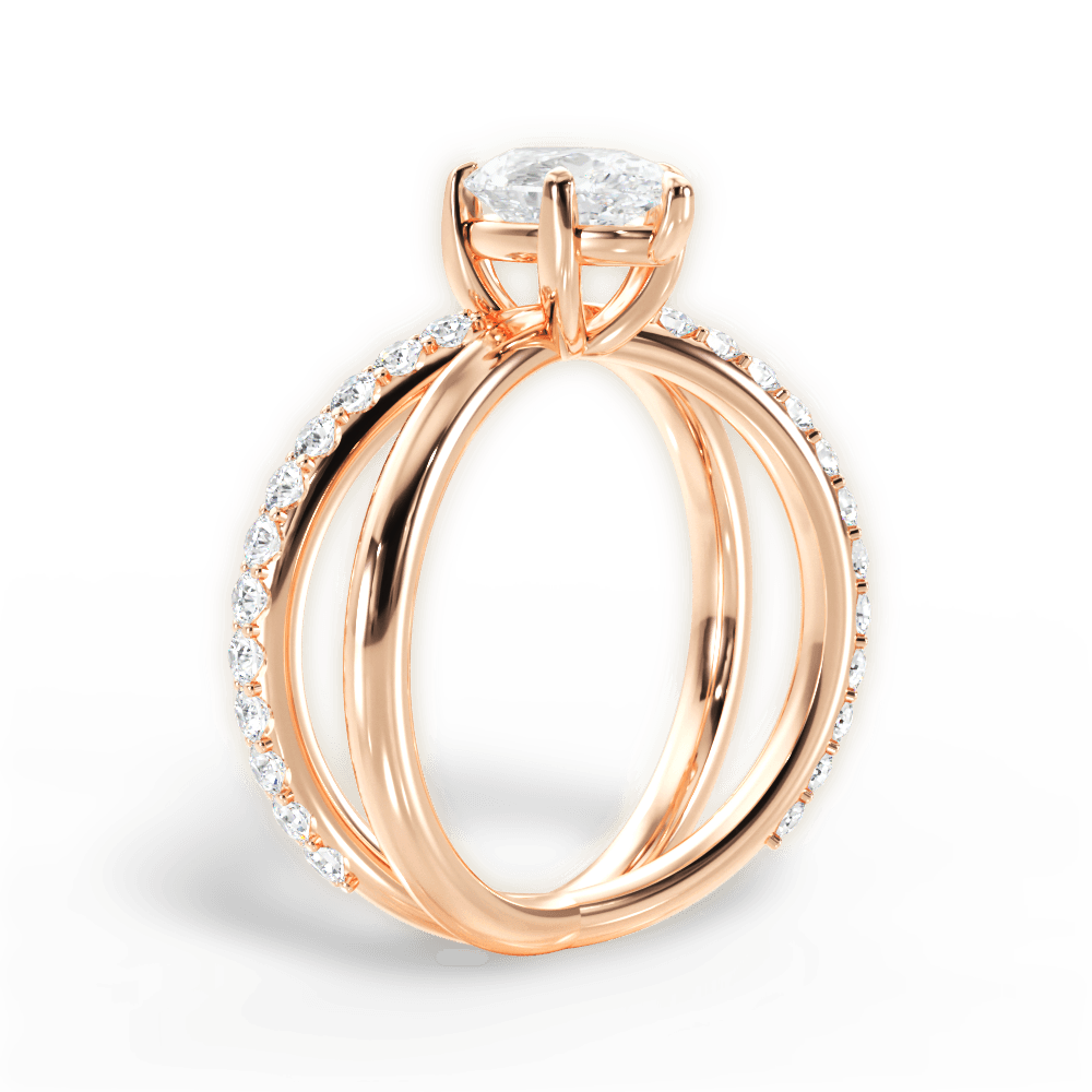 Jennifer Pear Cut Lab Grown Diamond 18Kt Rose Gold Engagement Ring - View 4