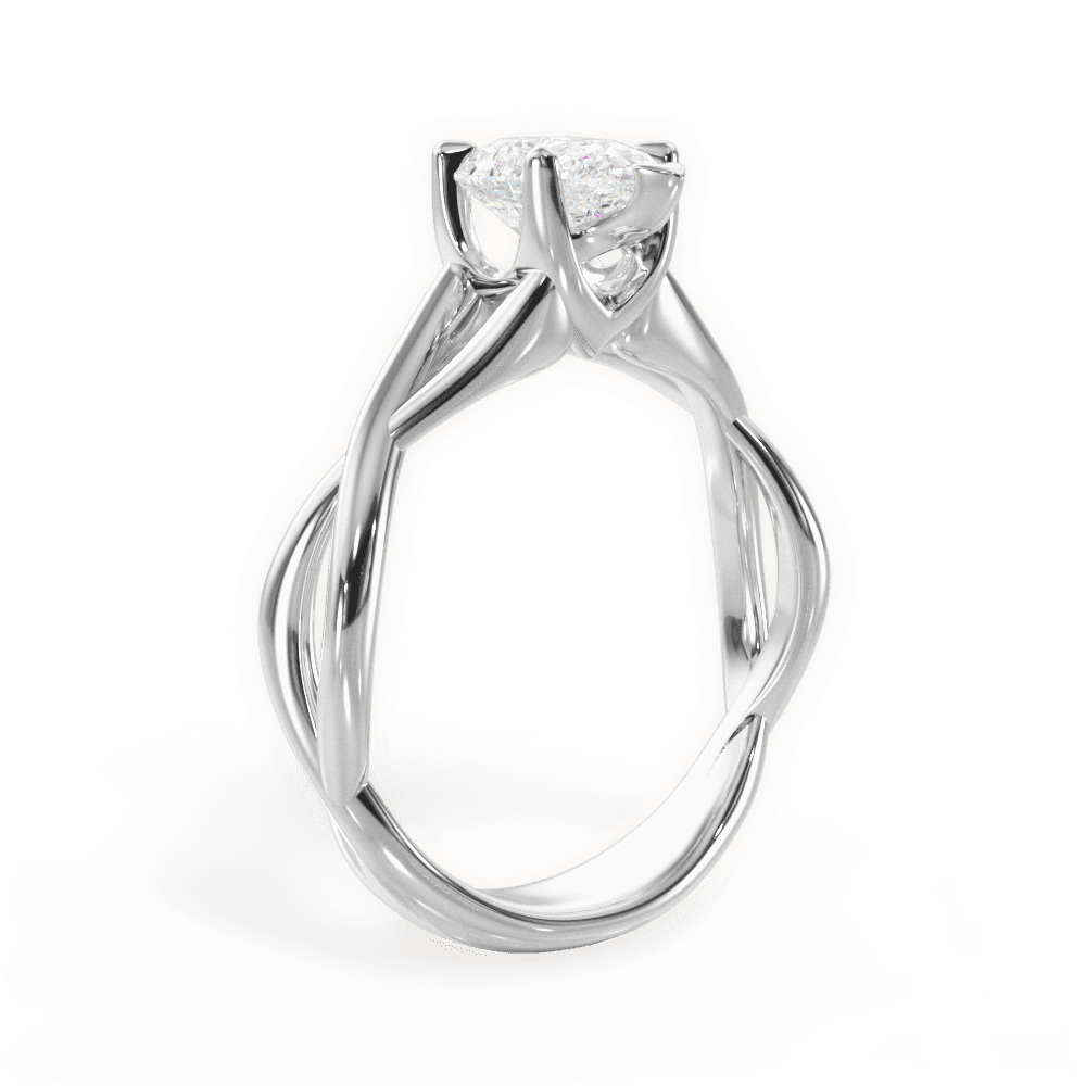 Aubrey Pear Cut Lab Grown Diamond Platinum Engagement Ring - View 3