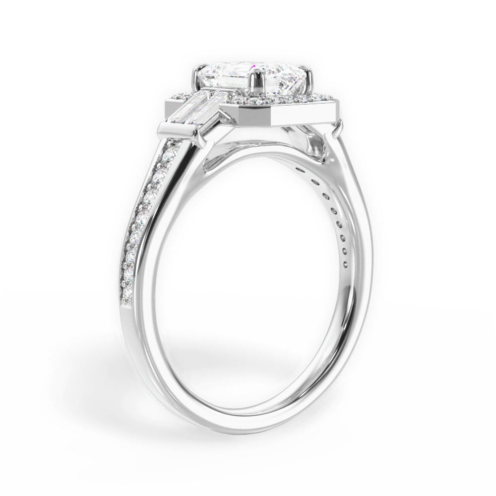 Katherine Emerald Cut Lab Grown Diamond 14Kt White Gold Engagement Ring - View 4