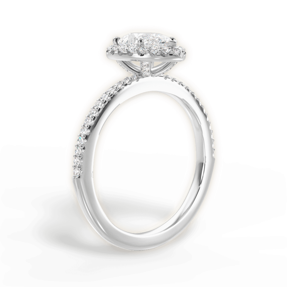 Joanne Pear Cut Lab Grown Diamond Platinum Engagement Ring - View 3
