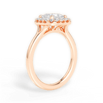 Geneva Princess Cut Lab Grown Diamond 18Kt Rose Gold Engagement Ring - View 3