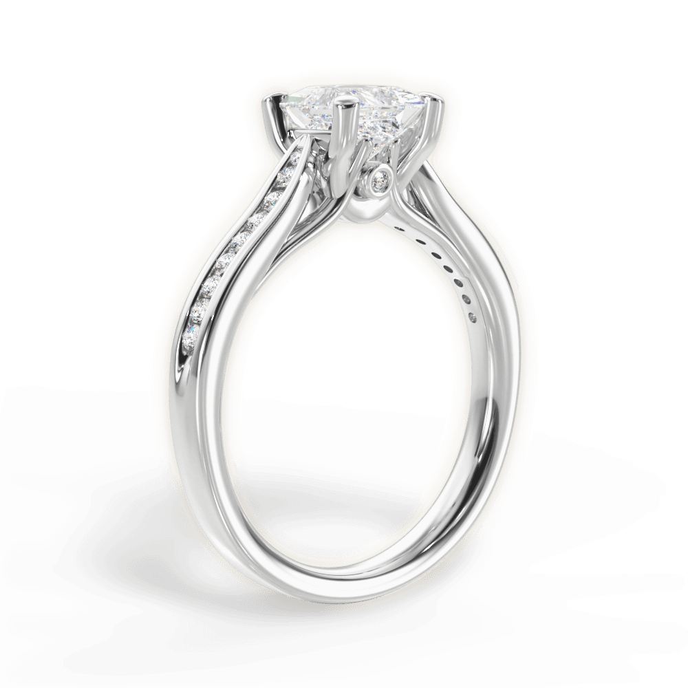 Elena Princess Cut Lab Grown Diamond Platinum Engagement Ring - View 3