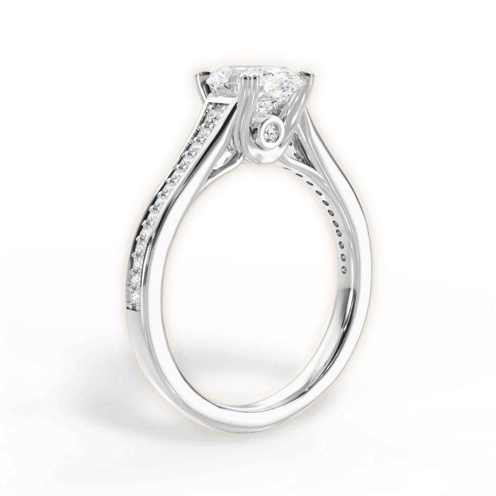 Delia Oval Cut Lab Grown Diamond Platinum Engagement Ring - View 2