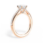 Joan Round Cut Lab Grown Diamond 18Kt Rose Gold Engagement Ring - View 4