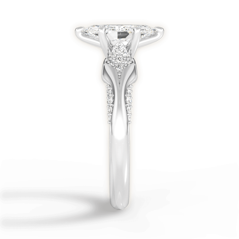 Isabel Marquise Cut Lab Grown Diamond Platinum Engagement Ring - View 3