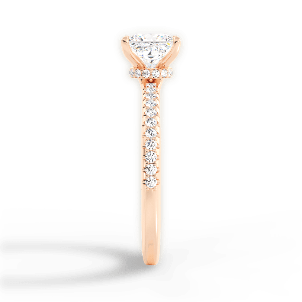 Giselle Princess Cut Lab Grown Diamond 18Kt Rose Gold Engagement Ring - View 2