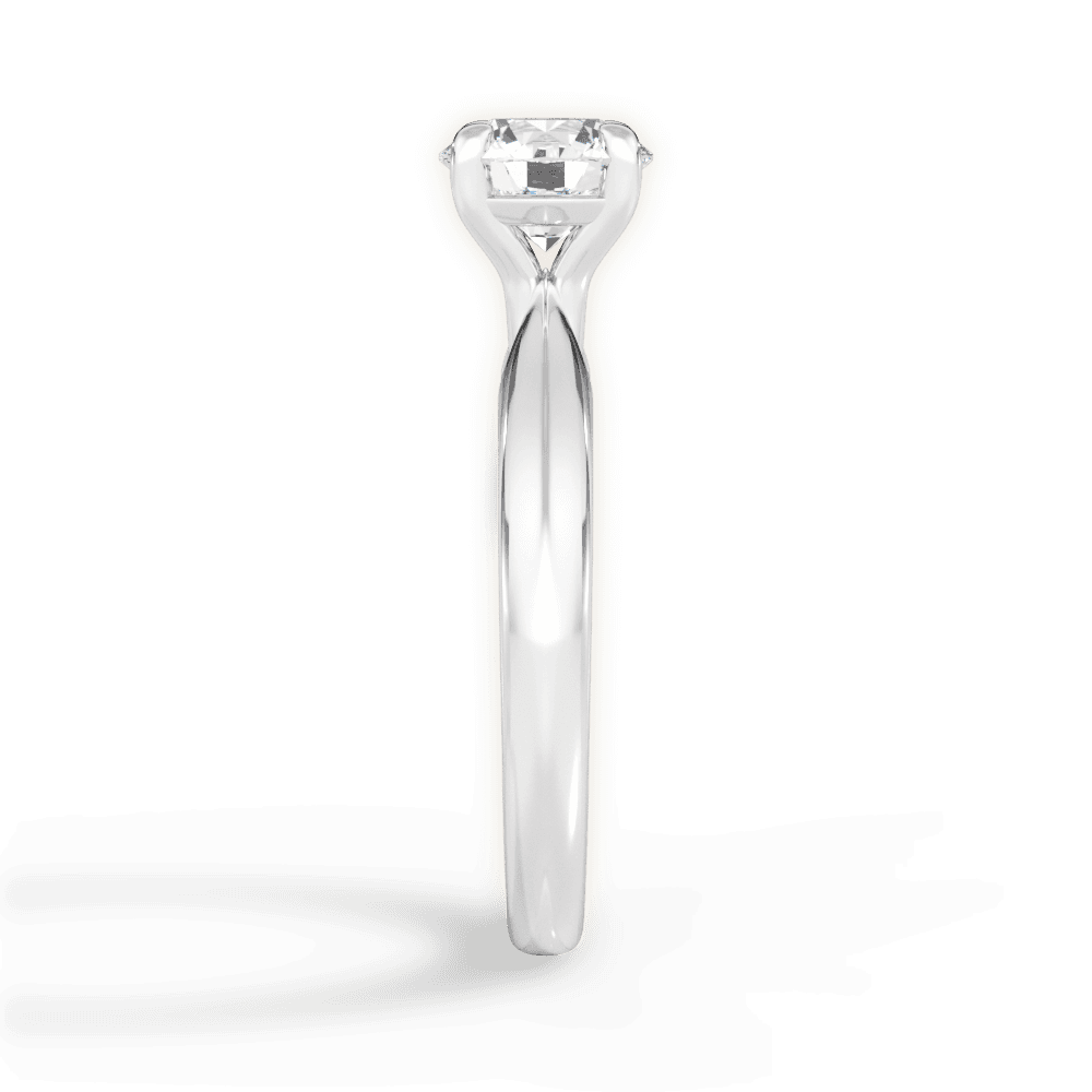 Aria Round Cut Lab Grown Diamond 18Kt White Gold Engagement Ring - View 3