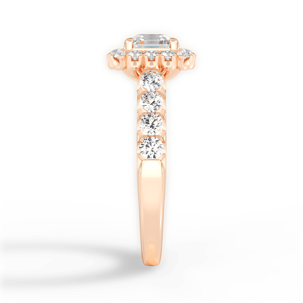 Lacey Asscher Cut Lab Grown Diamond 18Kt Rose Gold Engagement Ring - View 4