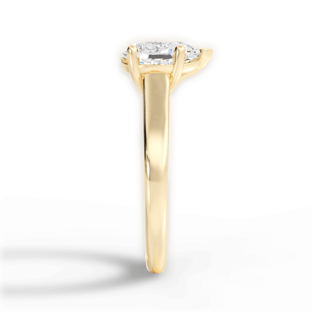 Ariana Pear Cut Lab Grown Diamond 18Kt Yellow Gold Engagement Ring - View 3