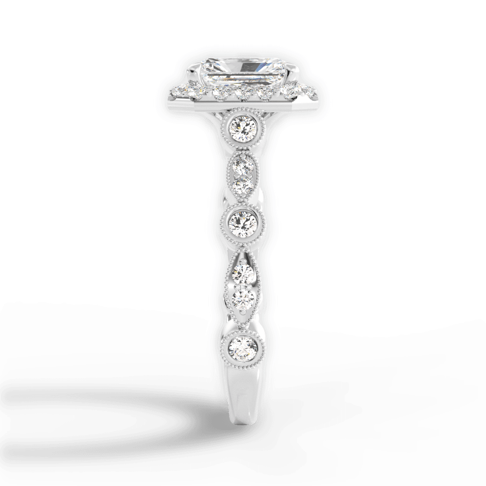 Irene Radiant Cut Lab Grown Diamond 18Kt White Gold Engagement Ring - View 2