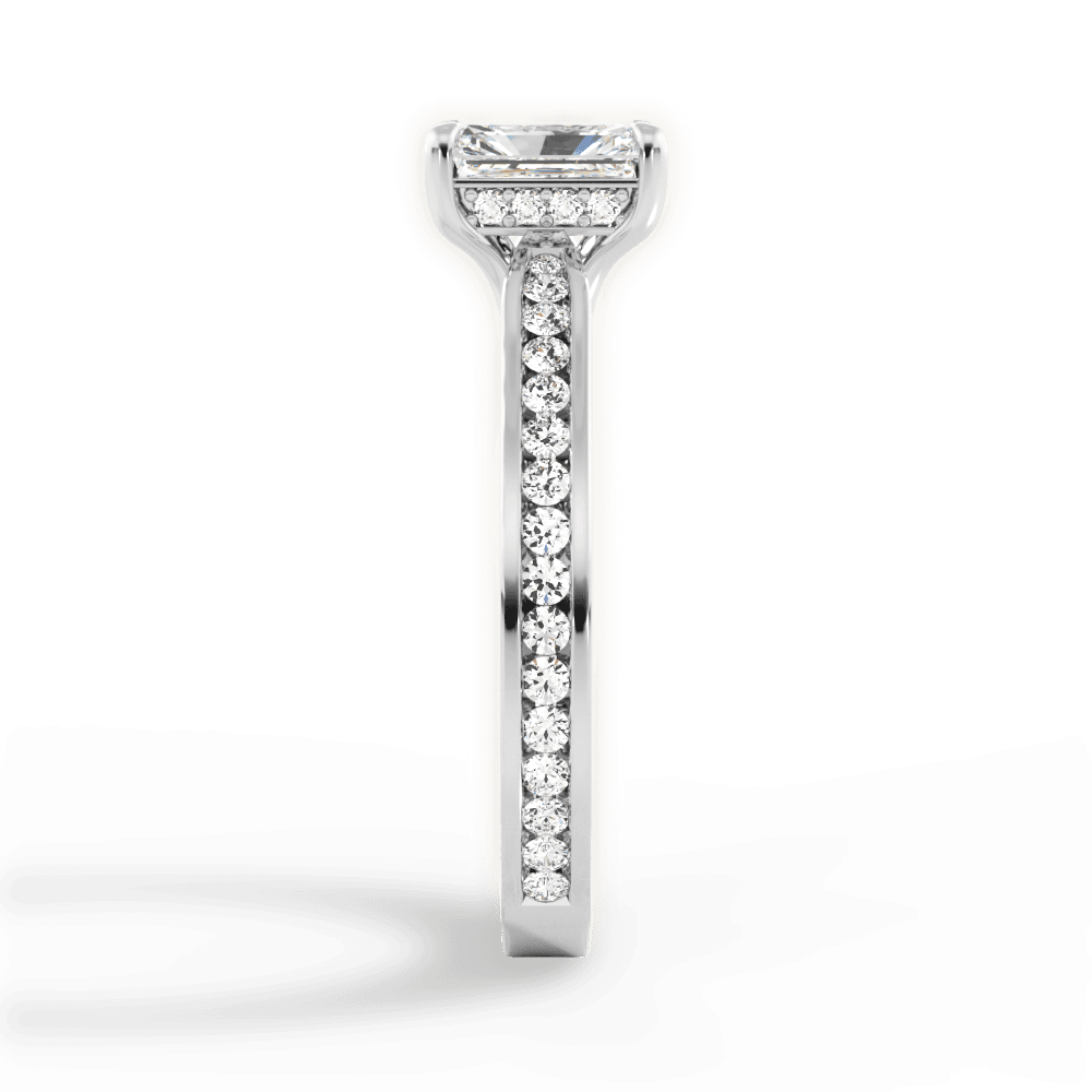 Katelyn Radiant Cut Lab Grown Diamond Platinum Engagement Ring - View 4