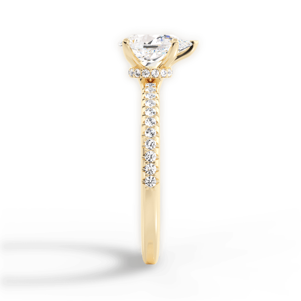 Giselle Pear Cut Lab Grown Diamond 18Kt Yellow Gold Engagement Ring - View 4
