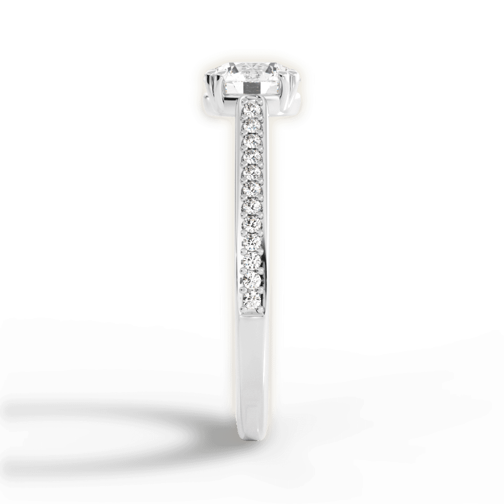 Denise Round Cut Lab Grown Diamond Platinum Engagement Ring - View 2
