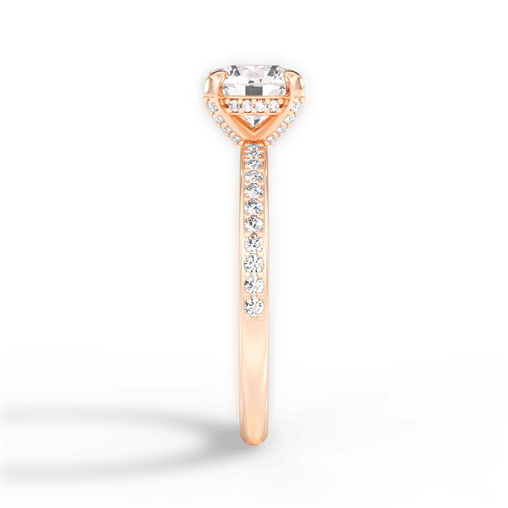 Janice Round Cut Lab Grown Diamond 18Kt Rose Gold Engagement Ring - View 2