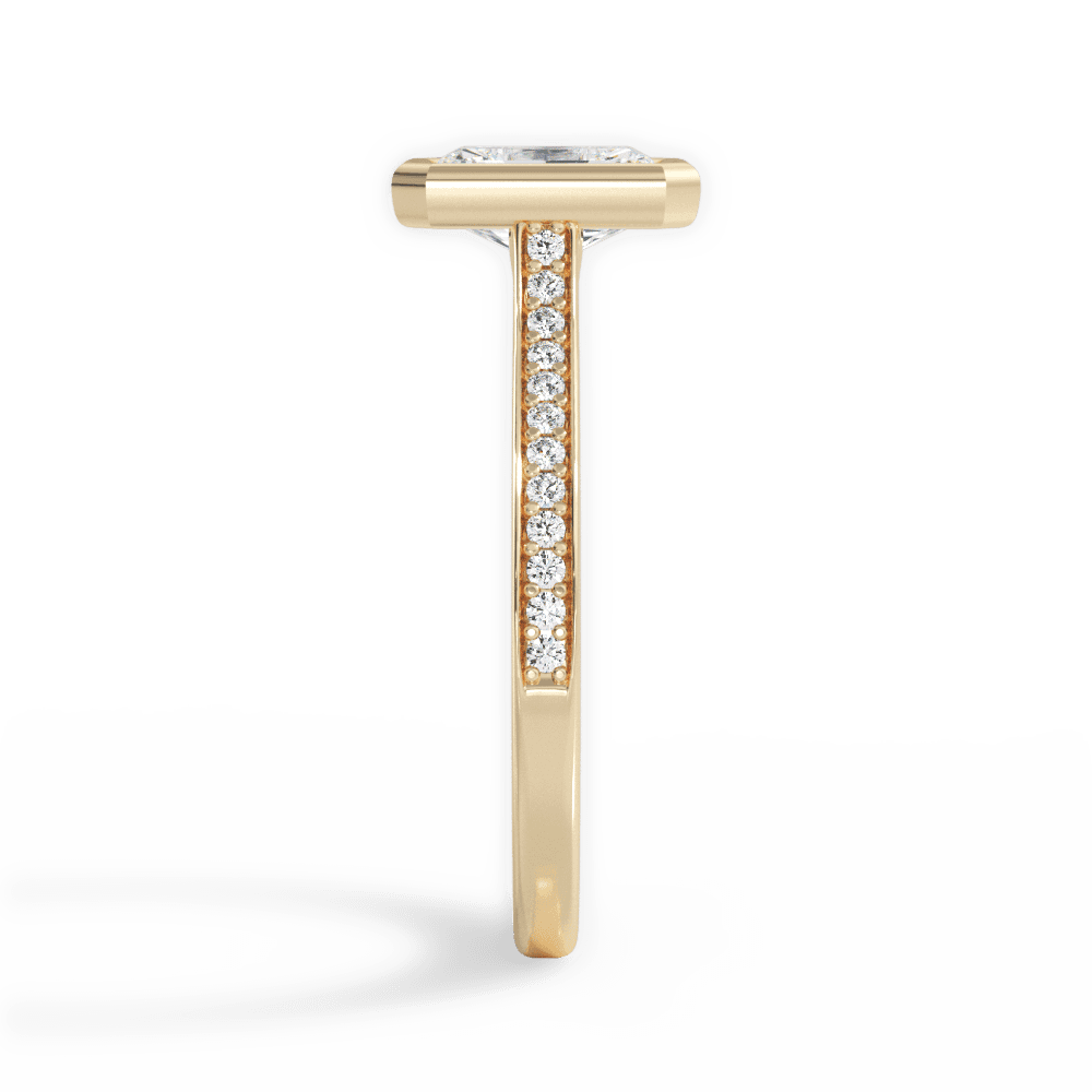 Deanna Radiant Cut Lab Grown Diamond 18Kt Yellow Gold Engagement Ring - View 3